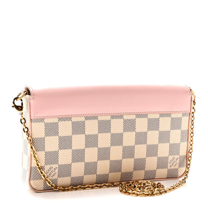 Louis Vuitton Damier Azur Calfskin Pochette Felicie Eau De Rose 4 of 10