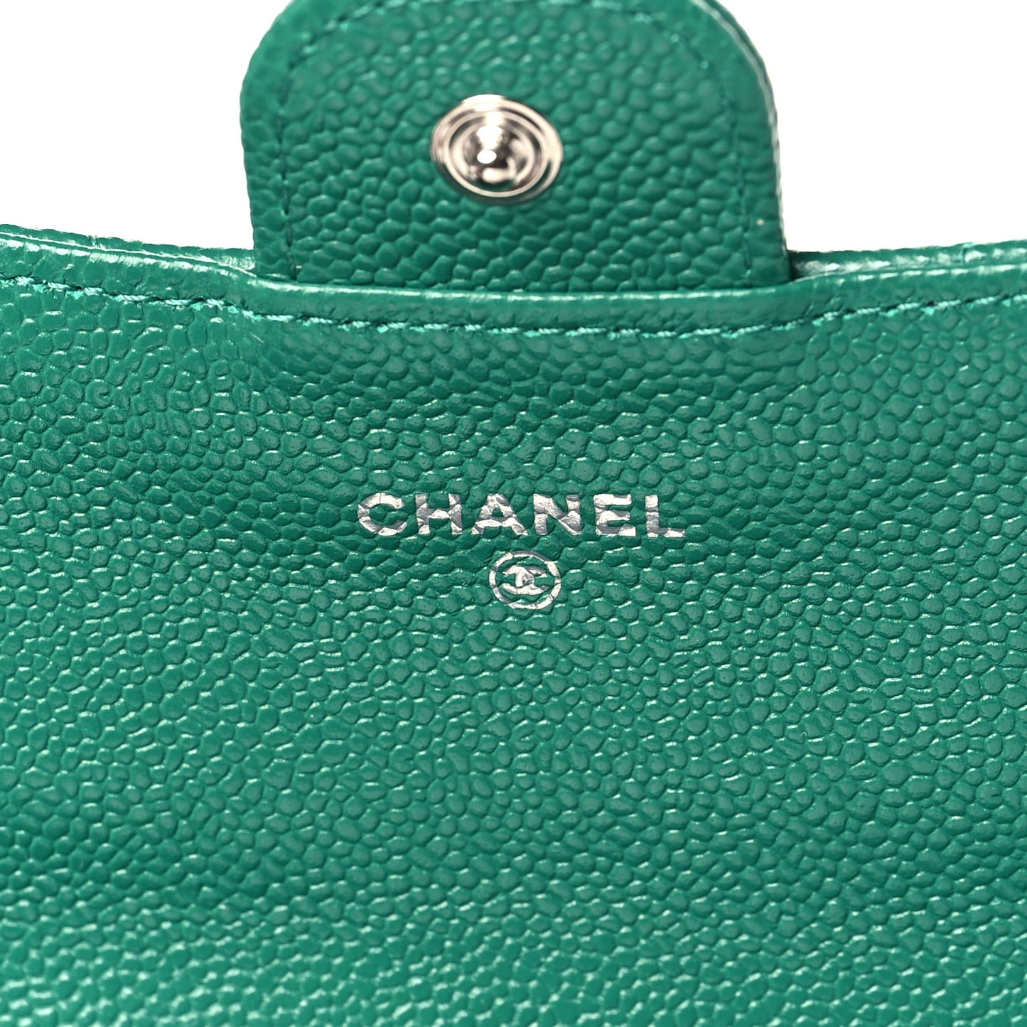Caviar Quilted Large Gusset Flap Wallet Green