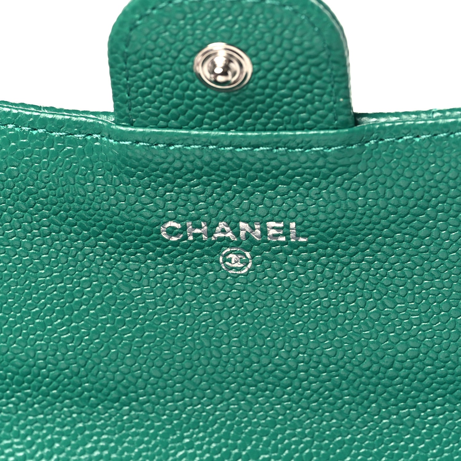 Chanel Caviar Quilted Large Gusset Flap Wallet Green 6 of 8
