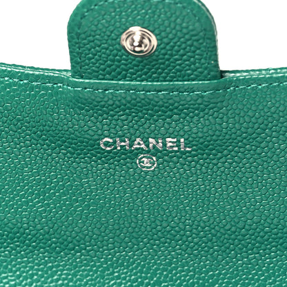 Chanel Caviar Quilted Large Gusset Flap Wallet Green 6 of 8