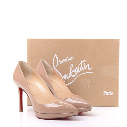 Christian Louboutin Patent Pigalle Plato 100 Pumps 35 Nude 8 of 8
