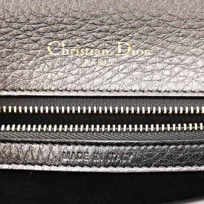Christian Dior Metallic Grained Calfskin Small Diorama Flap Bag Gunmetal Grey 6 of 12