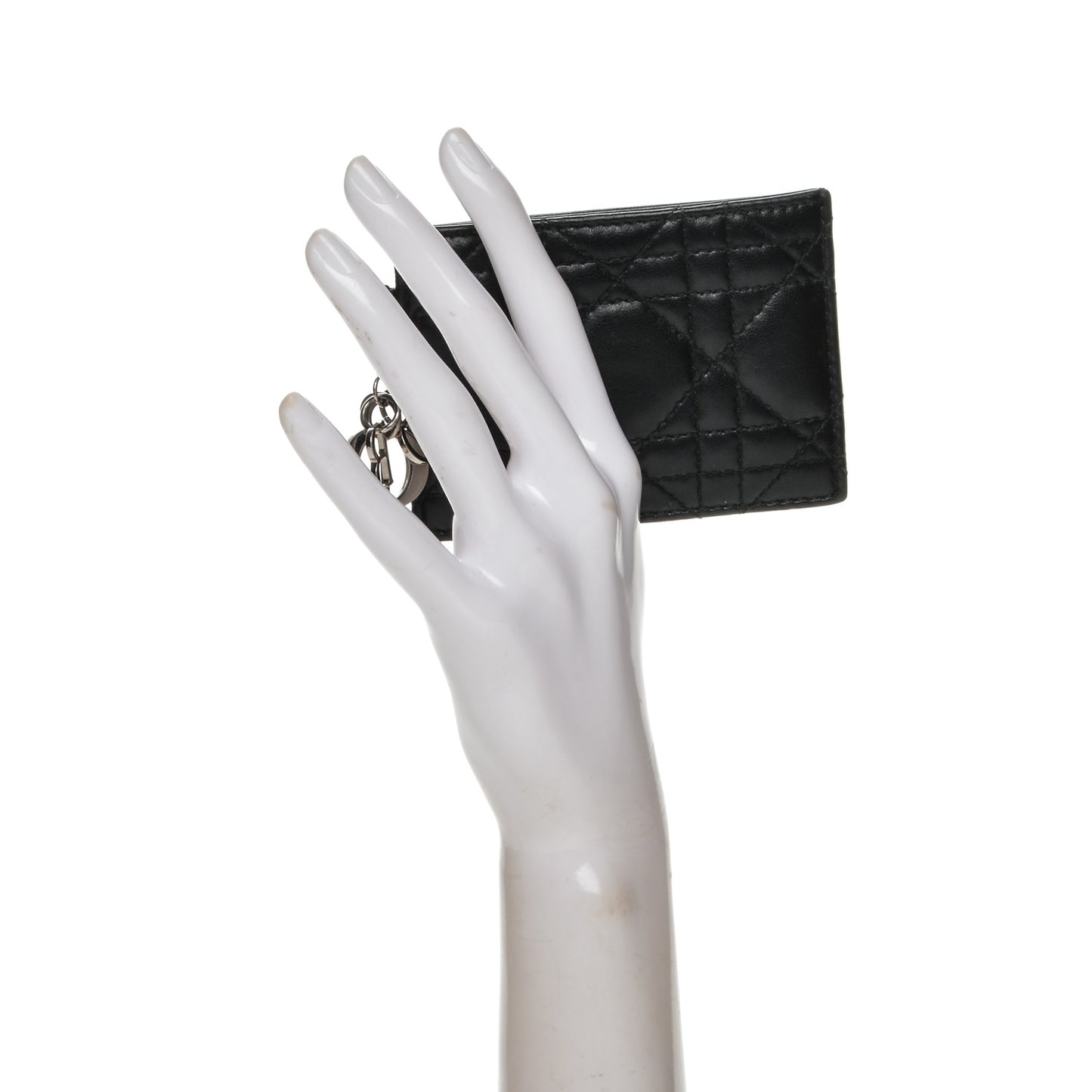 Lambskin Cannage Lady Dior Card Holder Black
