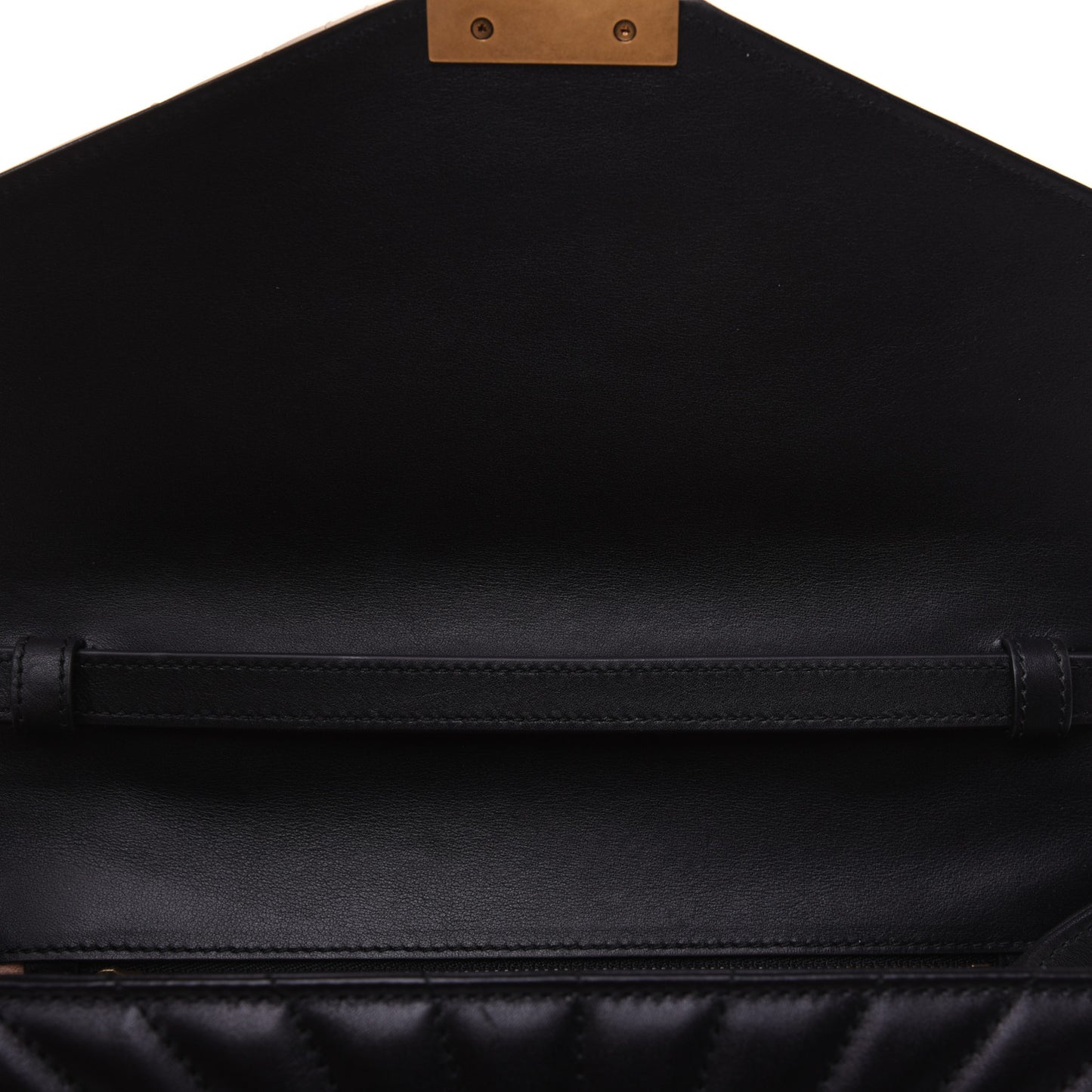 Calfskin Bamboo Trapuntata Queen Margaret Top Handle Bag Mystic White Black