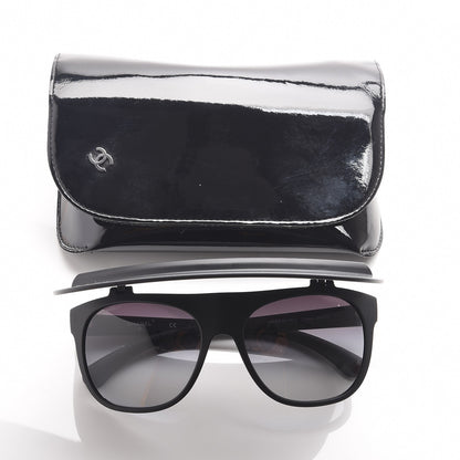 Chanel Acetate Visor Sunglasses 71046 Matte Black 11 of 12