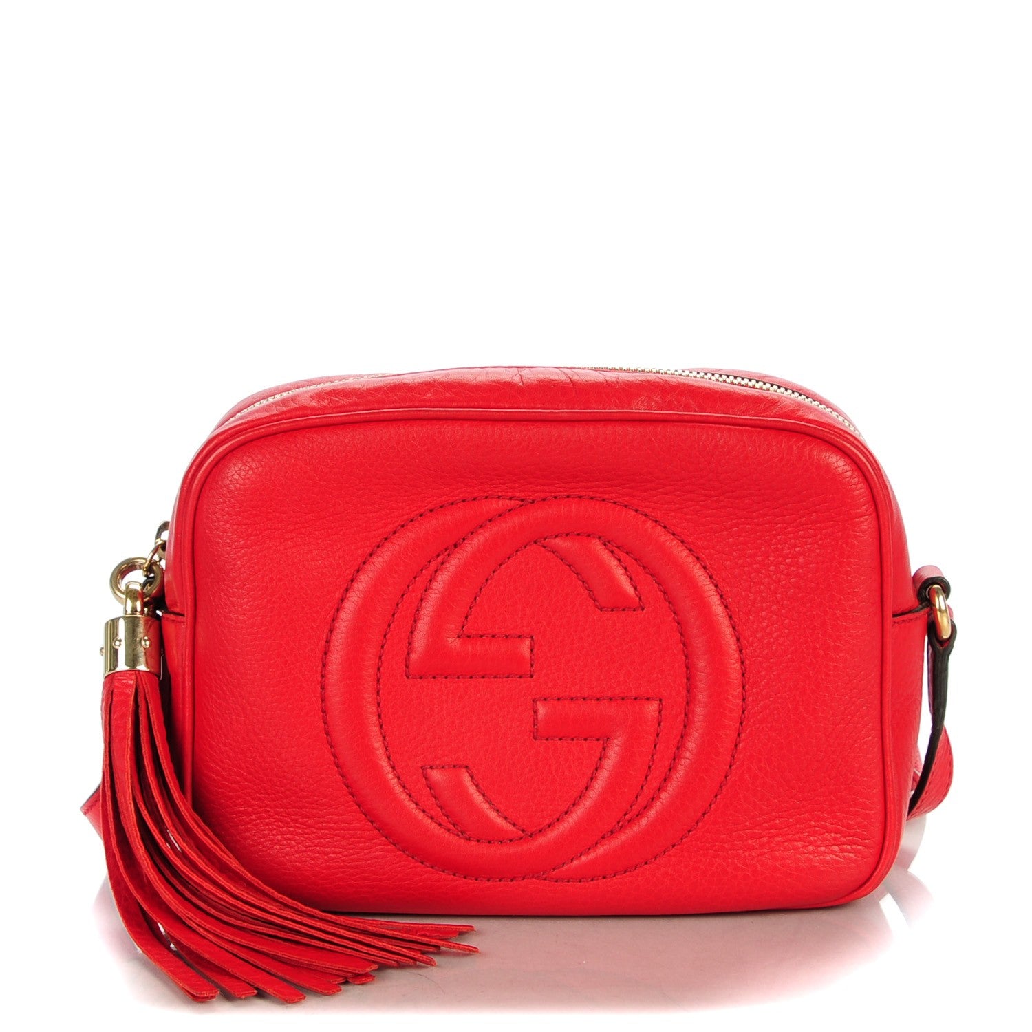 Gucci Pebbled Calfskin Small Soho Disco Bag Tabasco Red 1 of 9