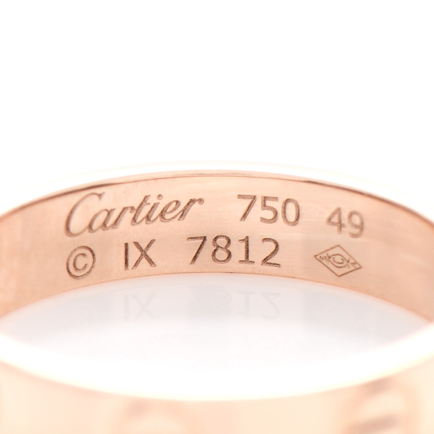 18K Pink Gold 3.5mm LOVE Wedding Band Ring 49 5