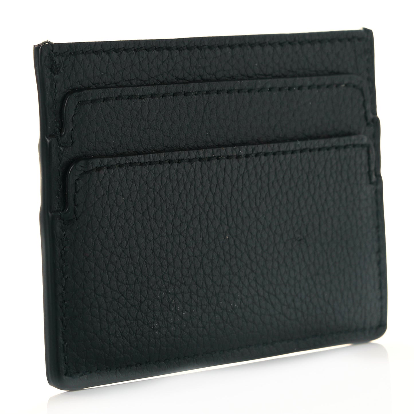 Calfskin Skull Card Holder Black