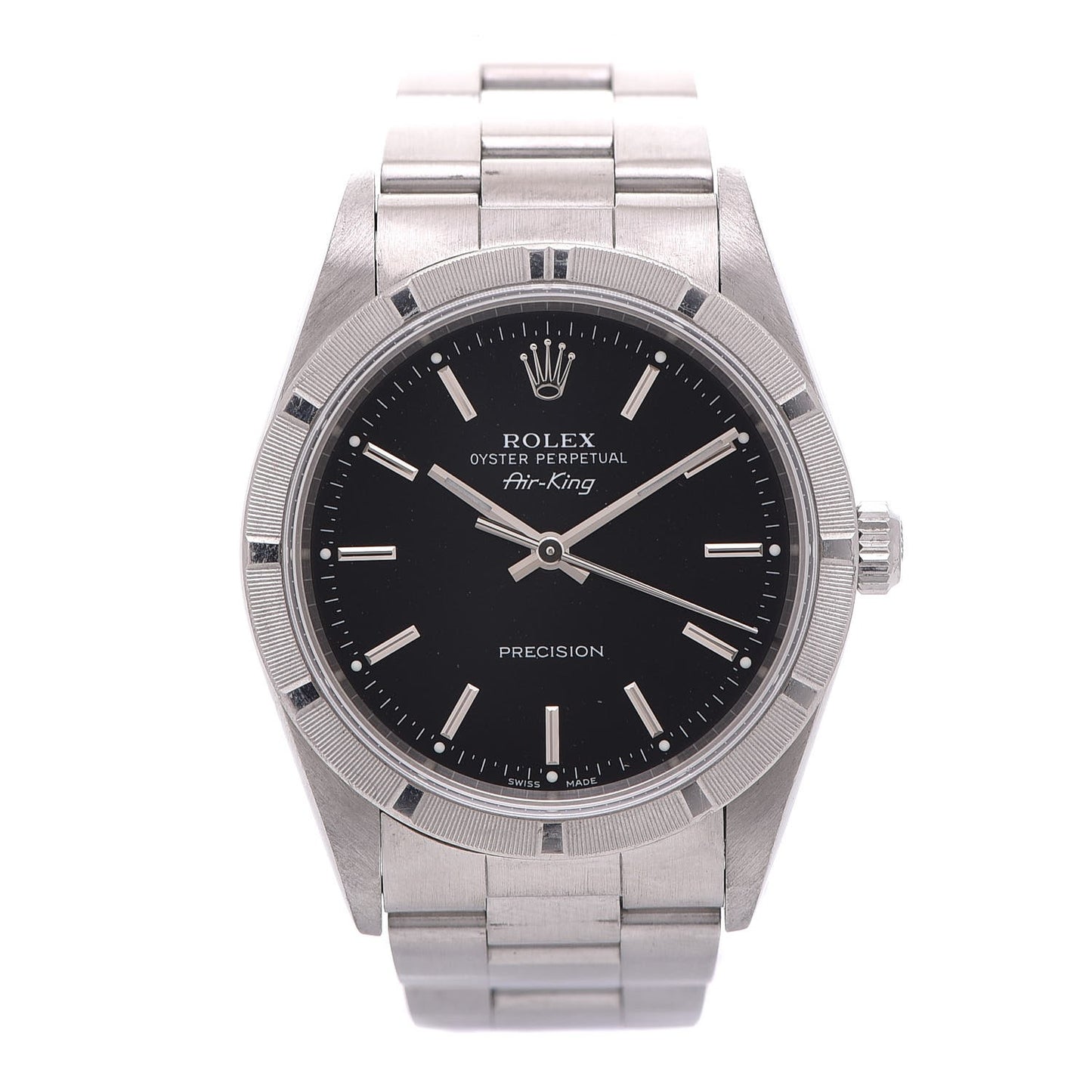 Stainless Steel 34mm Oyster Perpetual Air-King Precision Watch Black 14010M
