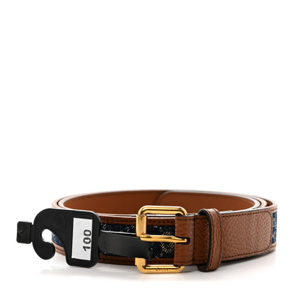 Gucci New Denim GG Monogram Dollar Calfskin Belt 100 40 Blue Tea Cuir Epilog 1 of 5