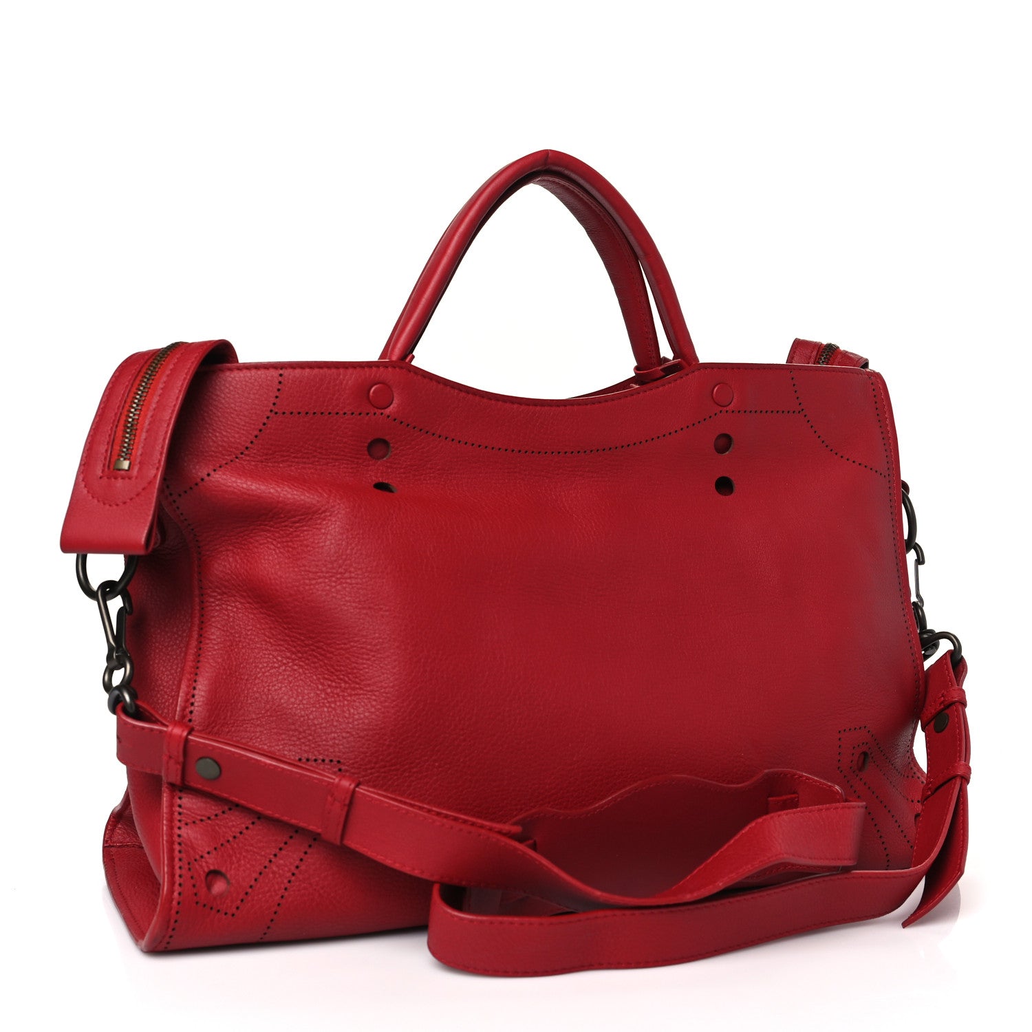Balenciaga Veau Soyeux Perforated Blackout City Rouge Groseille 3 of 9