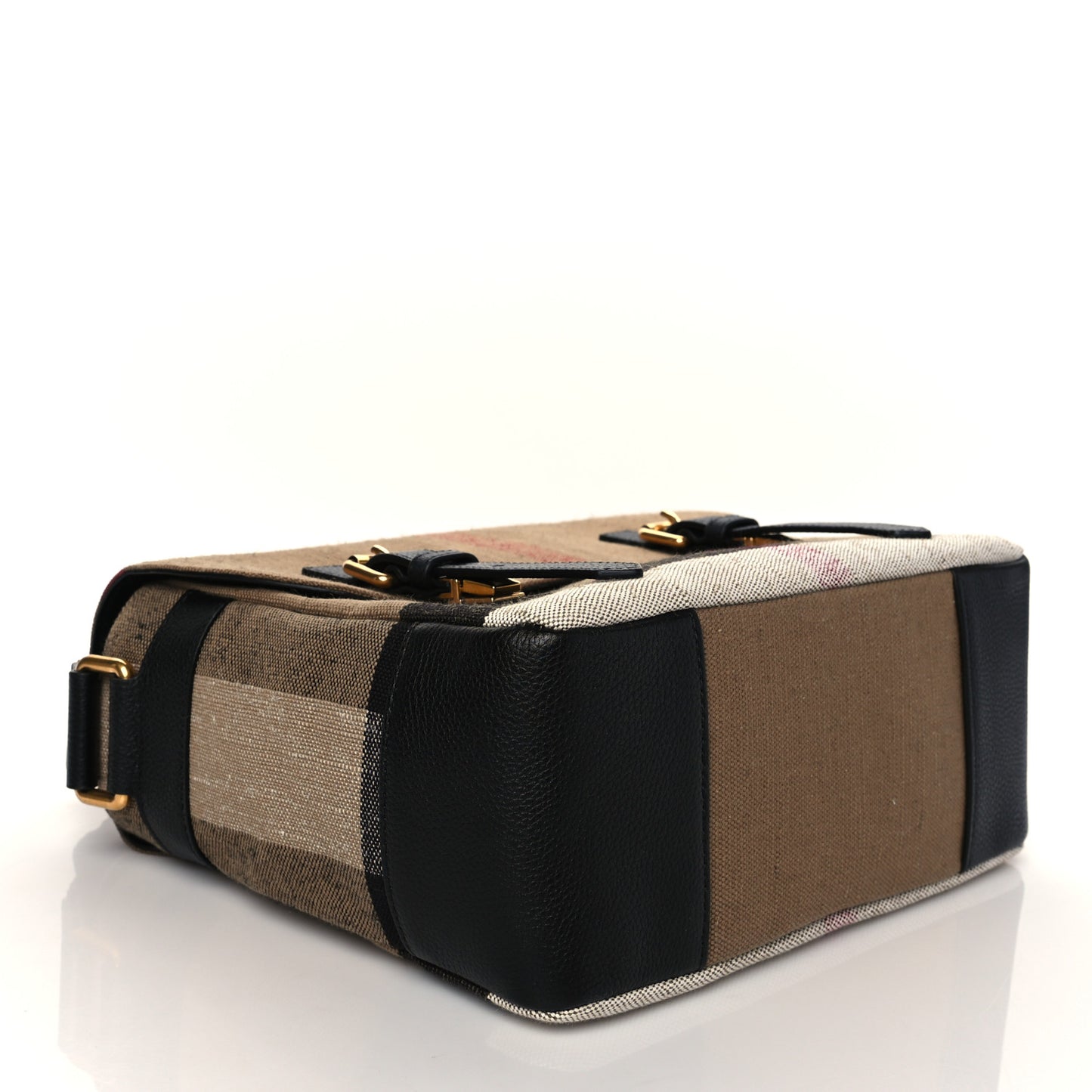 Canvas Mega Check Large Baildon Messenger Bag Black