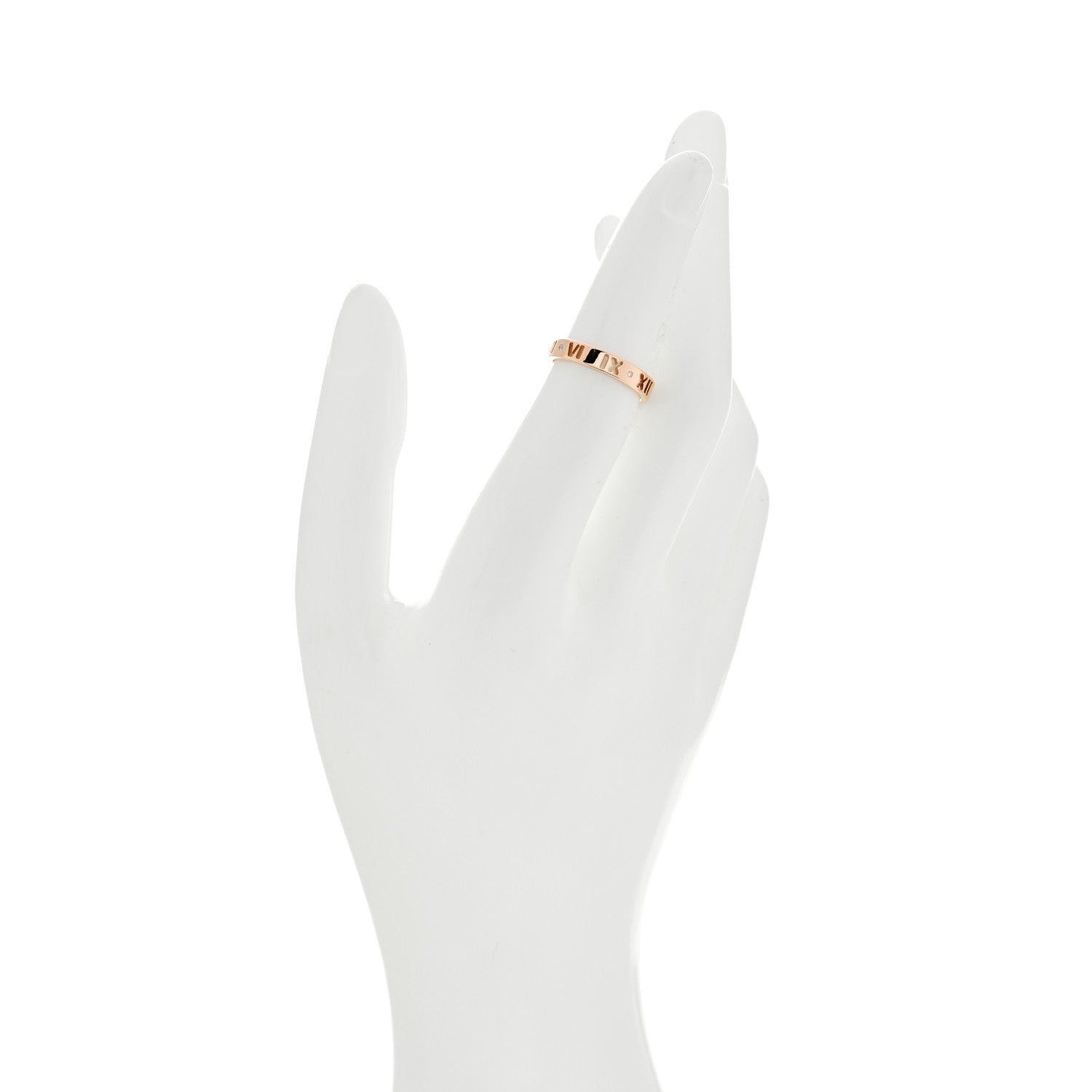Tiffany 18K Rose Gold Diamond Atlas Pierced Ring 50 5.25 2 of 5