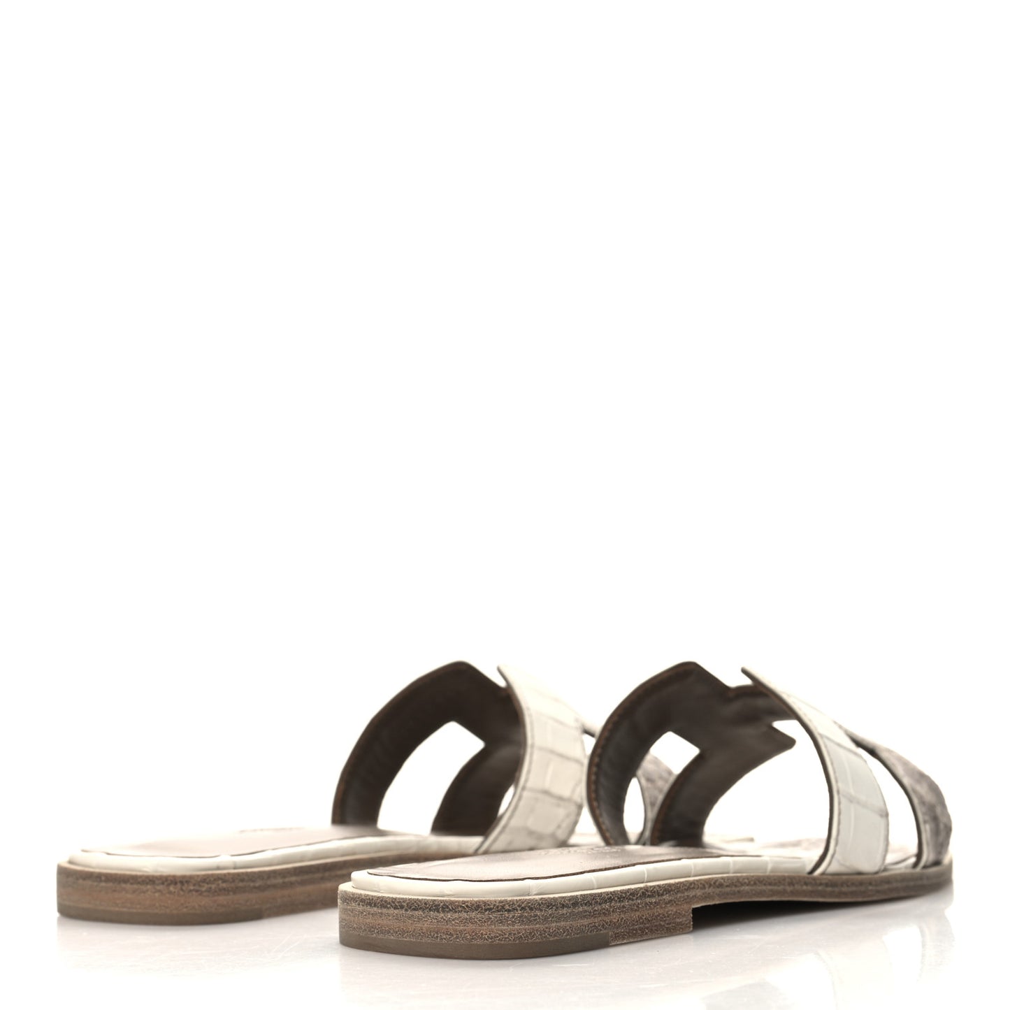 Matte Niloticus Crocodile Himalaya Oran Sandals 36 Blanc