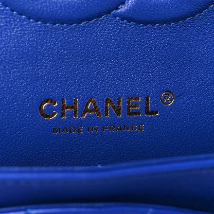 Chanel Lambskin Chevron Quilted Medium Double Flap Blue 5 of 9