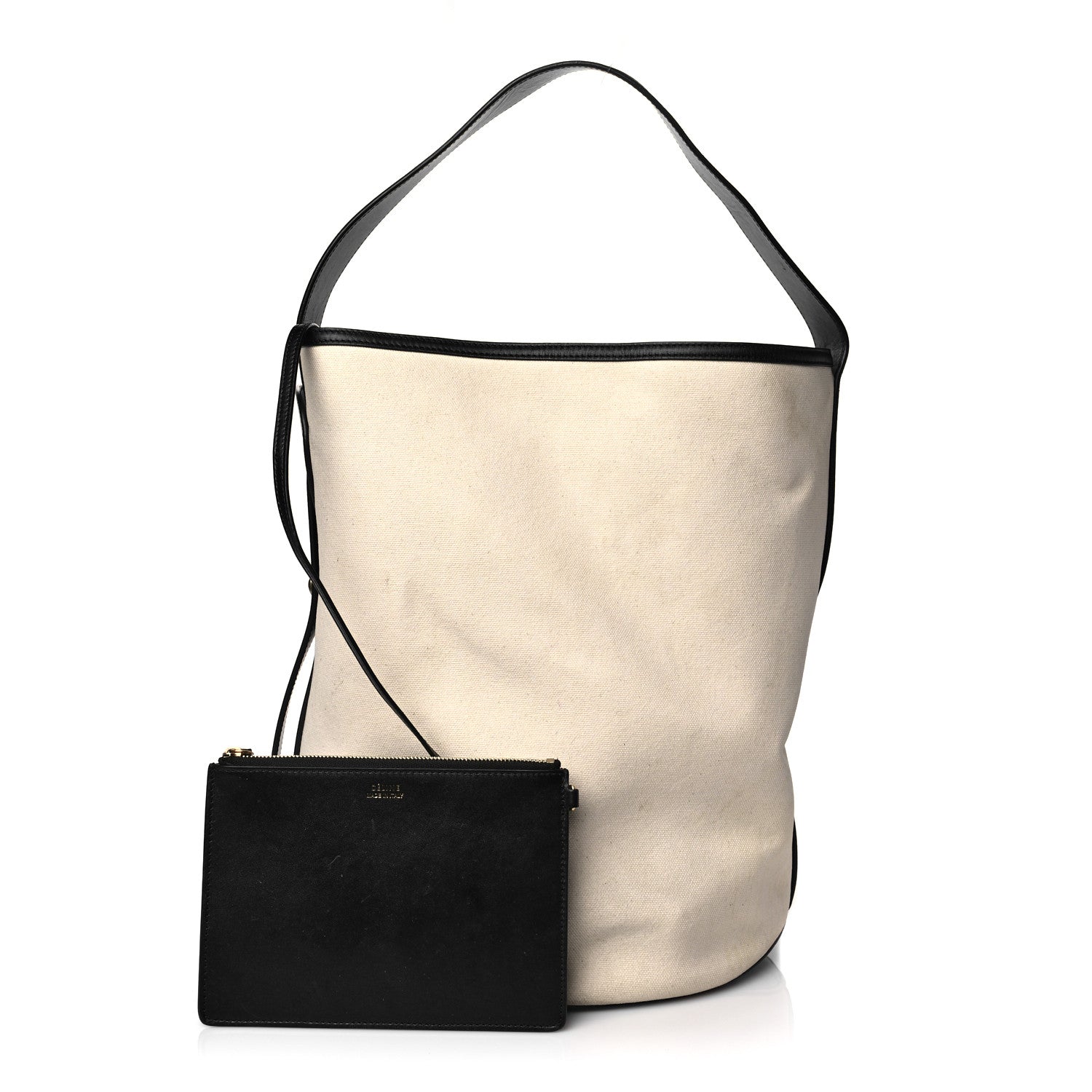 Celine Canvas Large Bucket Bag Black White 1 of 13