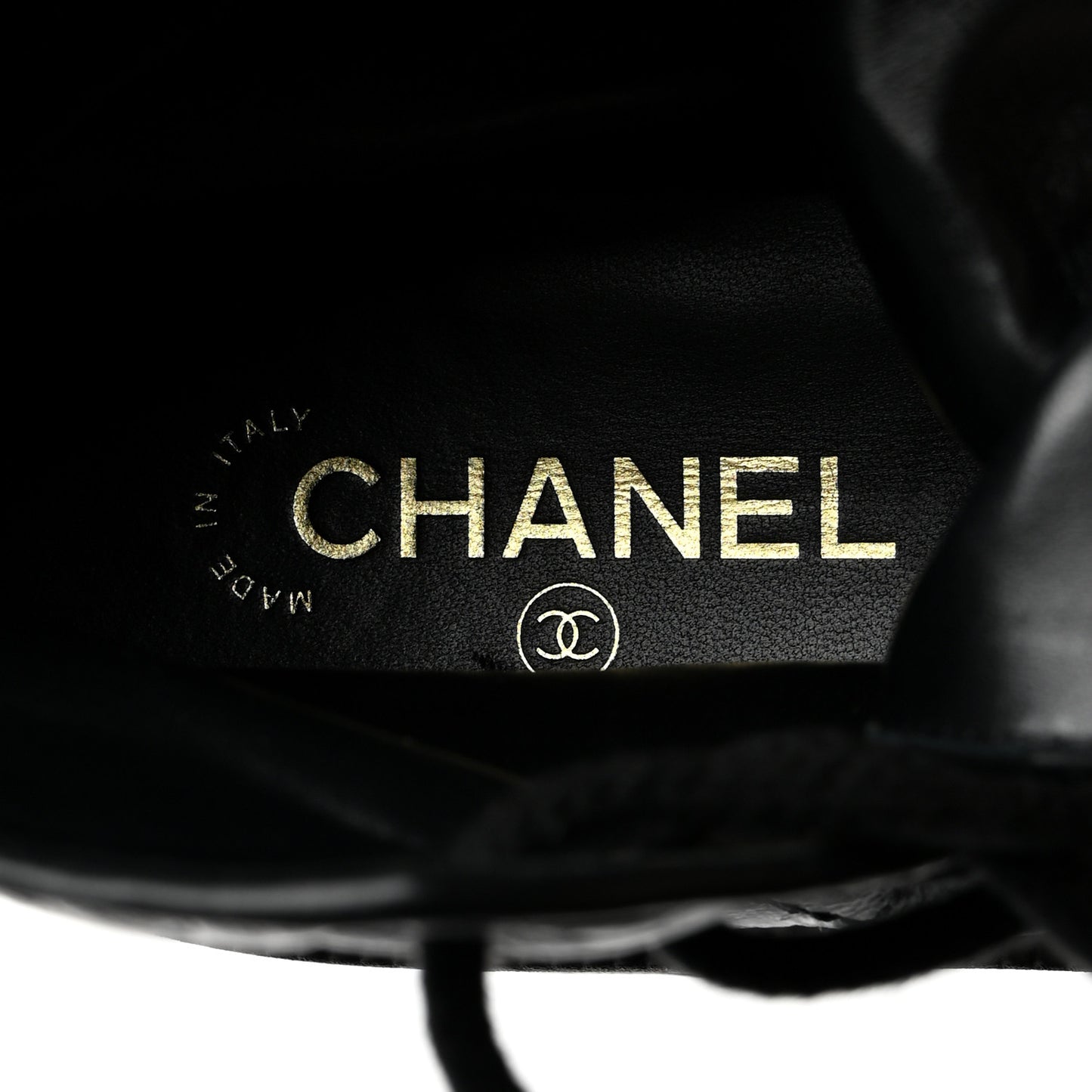 Crumpled Lambskin Quilted Platform Lace Up Combat Boots 37 Black