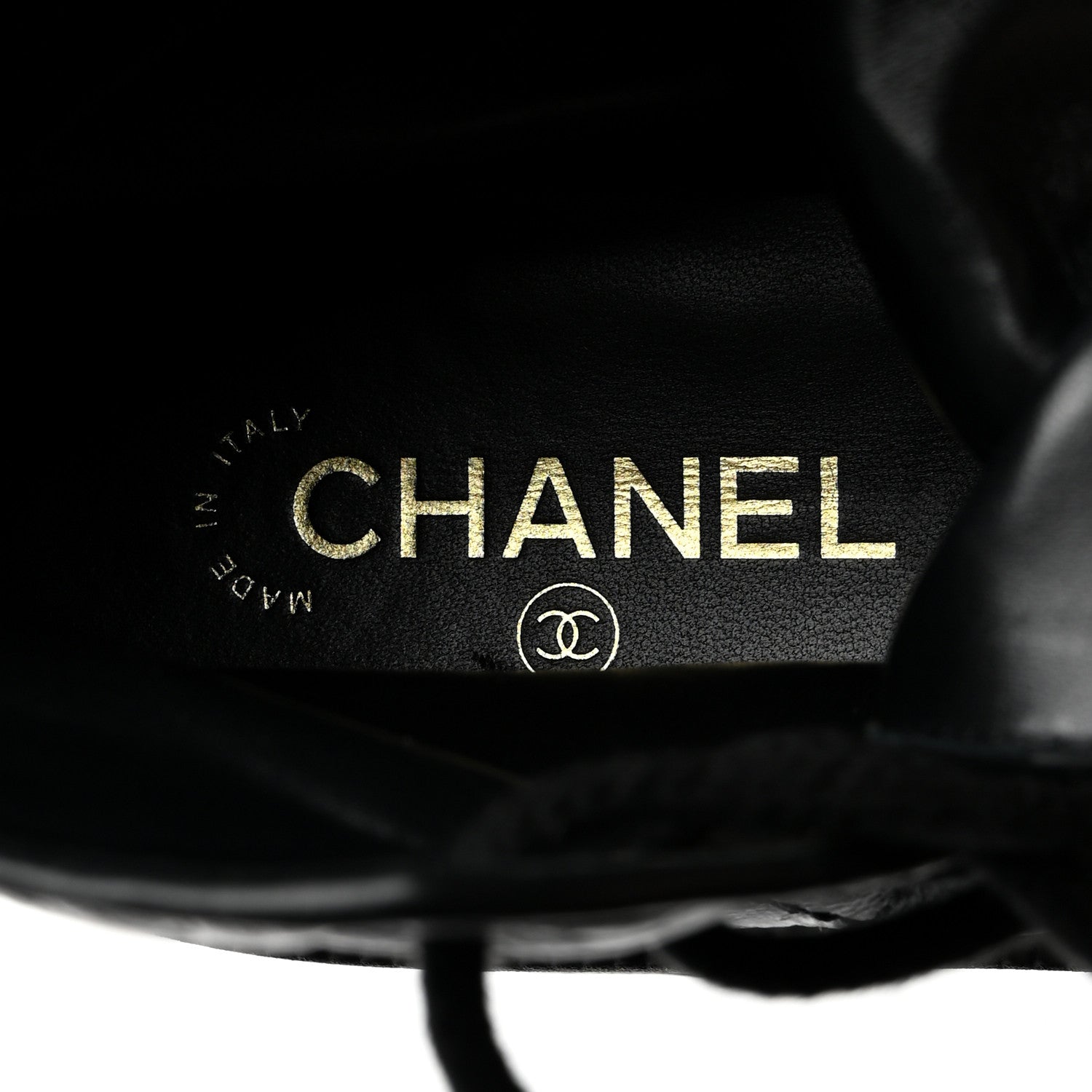 Chanel Crumpled Lambskin Quilted Platform Lace Up Combat Boots 37 Black 6 of 9