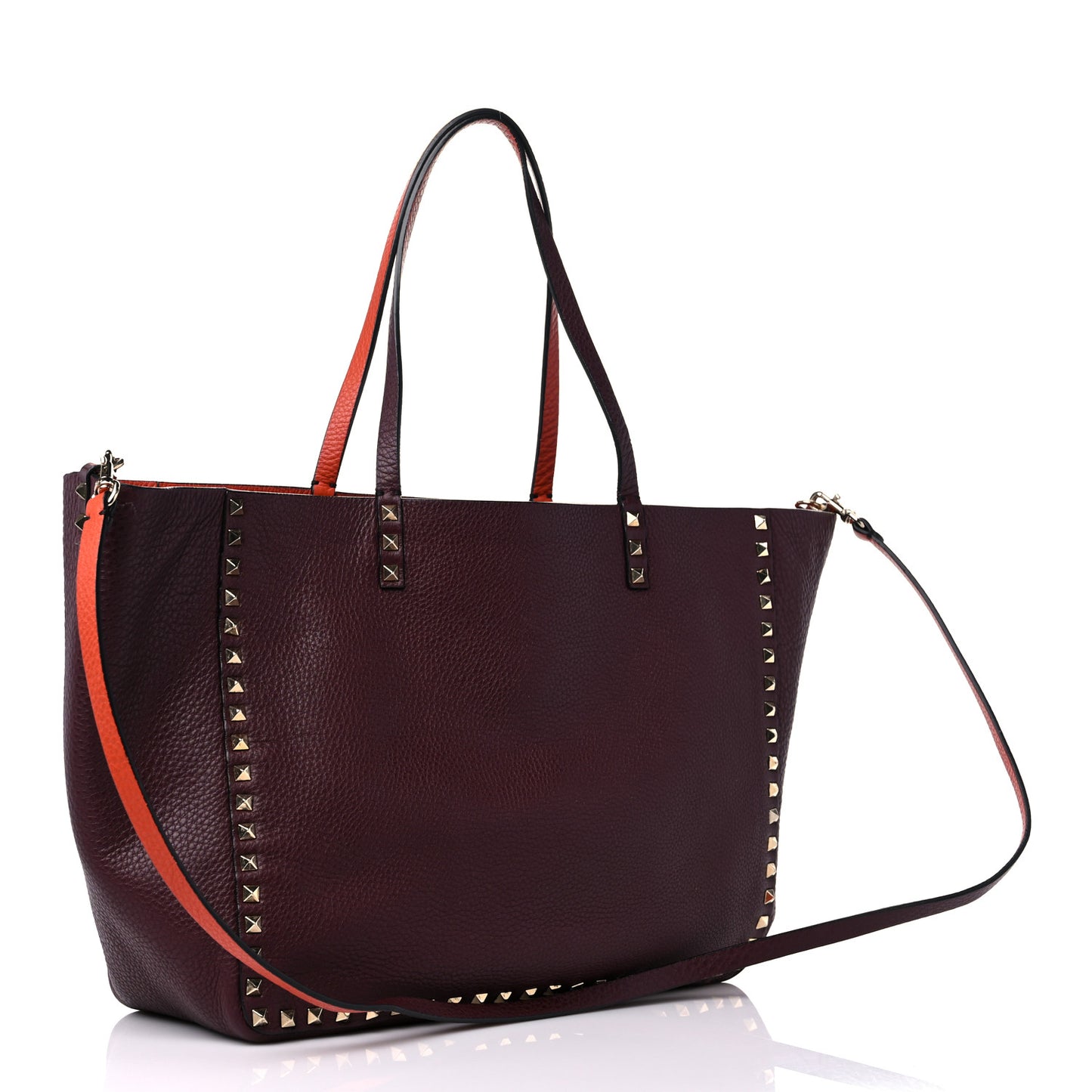 Grained Calfskin Rockstud Reversible Tote