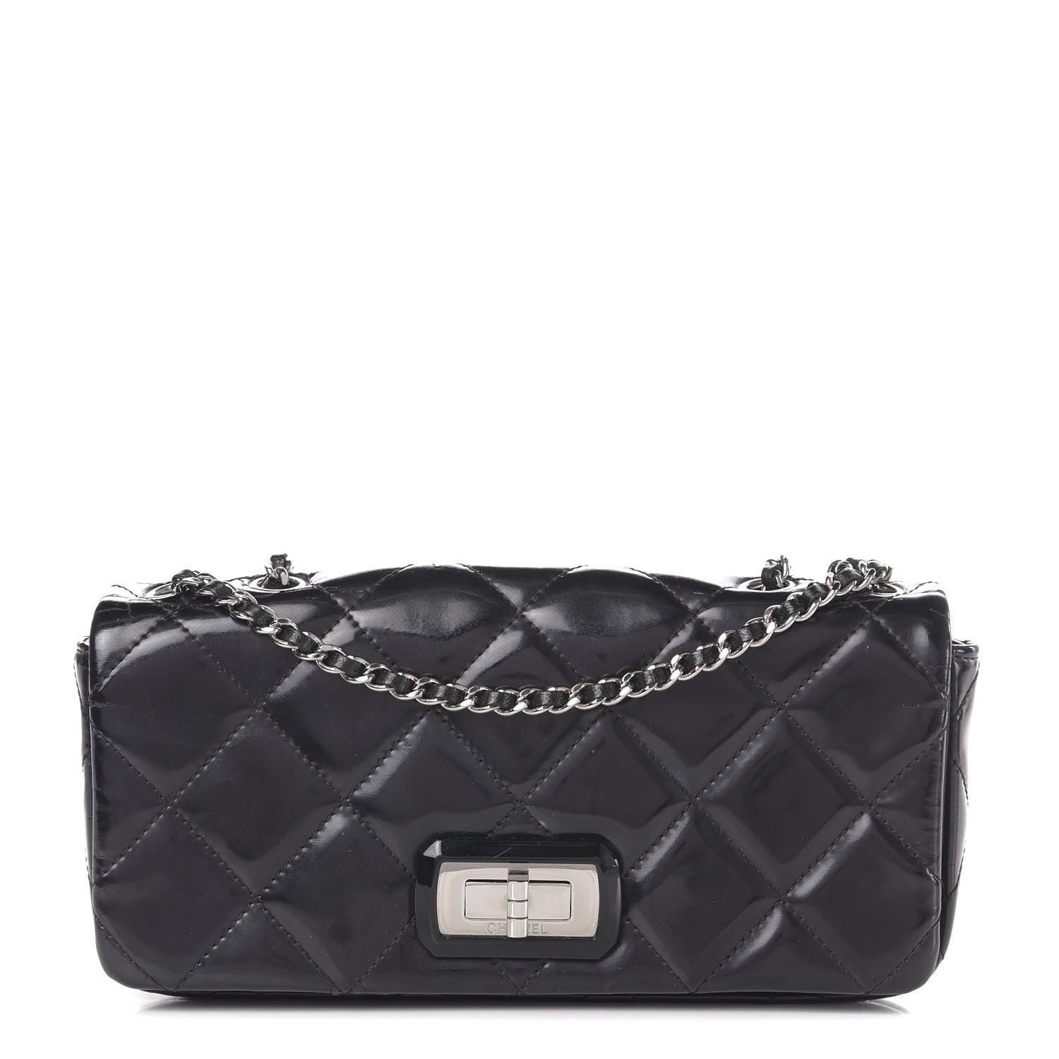 Chanel Patent Quilted Mademoiselle East West Flap Black 1 of 13