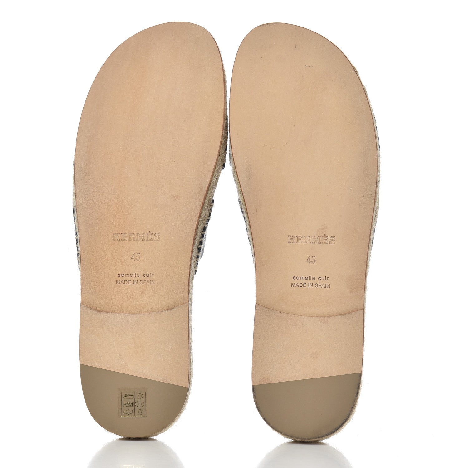 Hermes Calfskin Mens Antigua Espadrille Sandals 45 Bleu Indigo 5 of 14