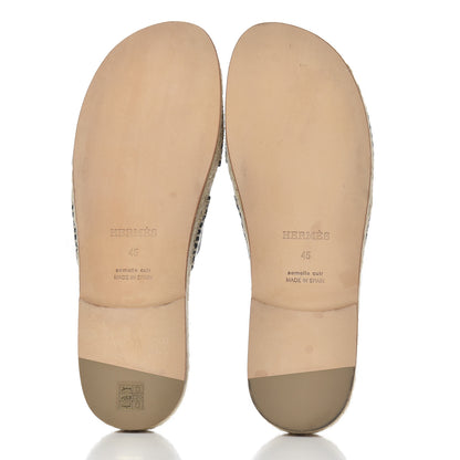 Hermes Calfskin Mens Antigua Espadrille Sandals 45 Bleu Indigo 5 of 14