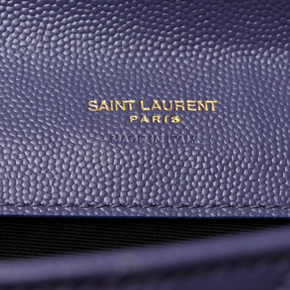 Saint Laurent Grain De Poudre Textured Mixed Matelasse Triquilt Monogram Clutch Dark Wisteria 6 of 11