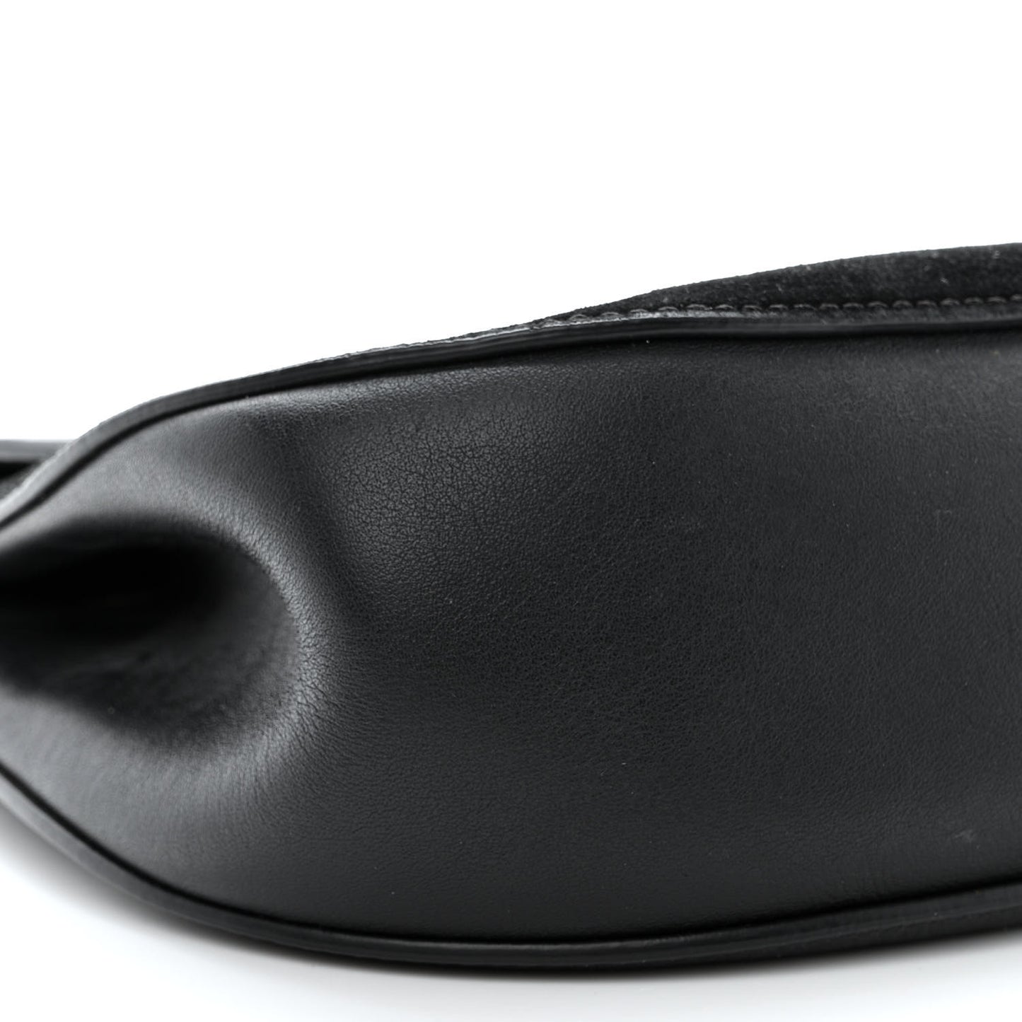 Suede Smooth Calfskin Drew Shoulder Bag Black