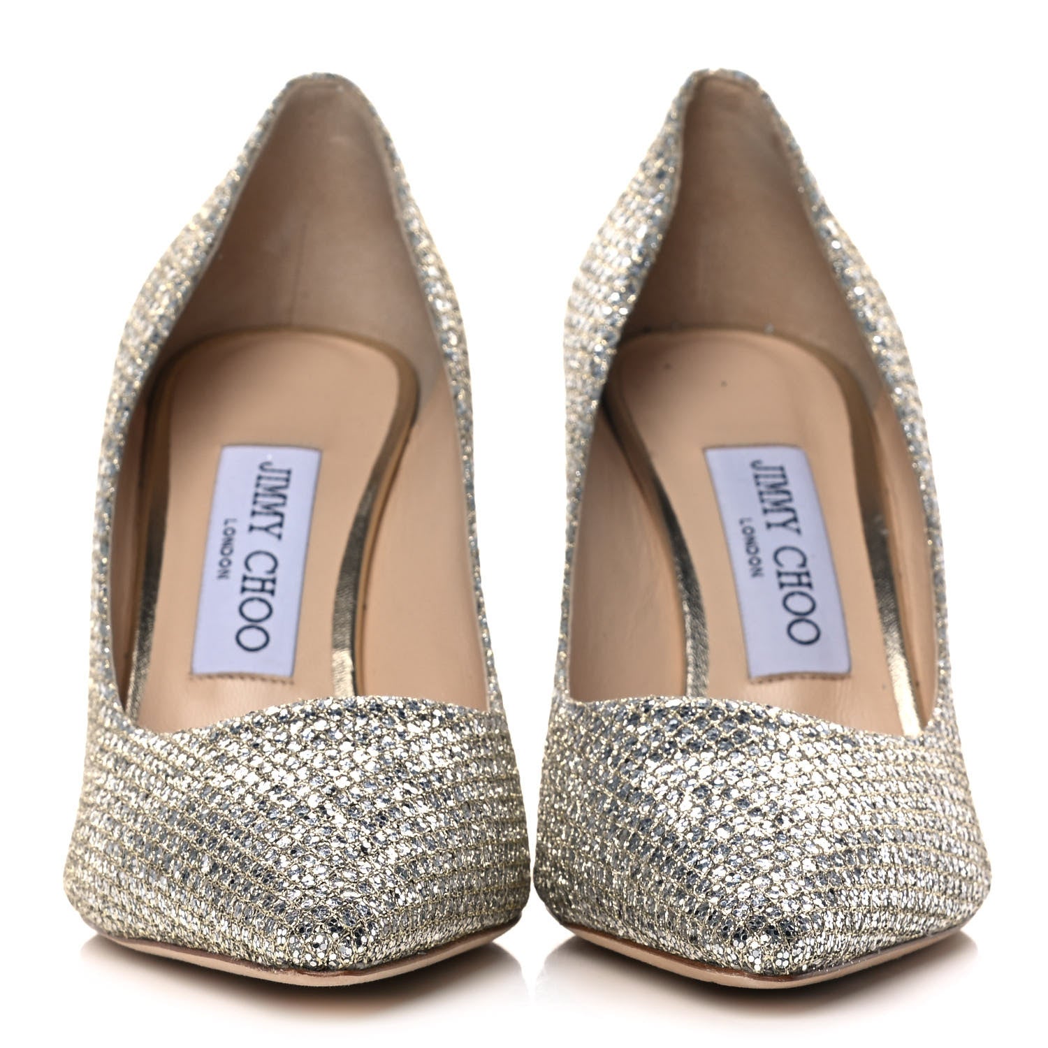 Jimmy Choo Glitter Fabric Romy 85 Pumps 36.5 Champagne 2 of 9