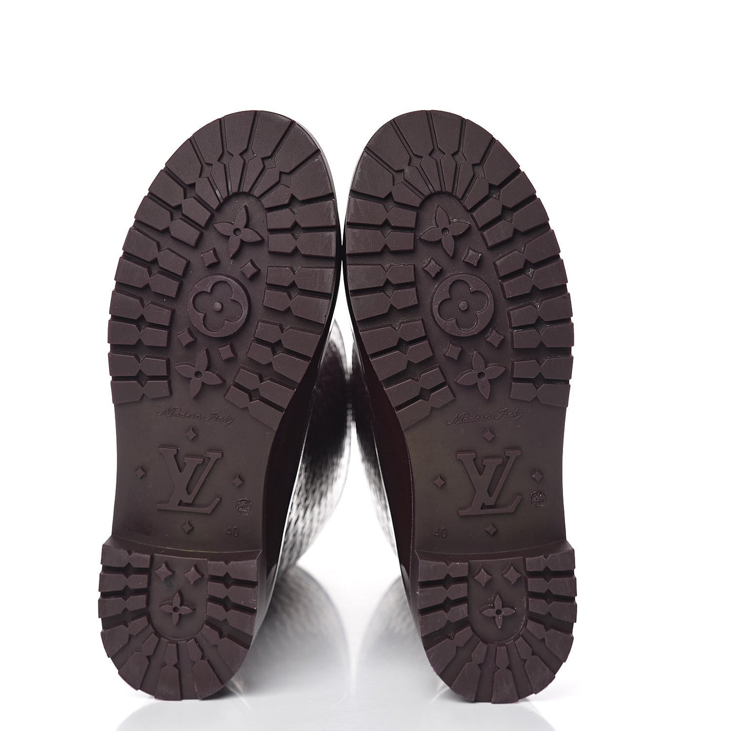 Rubber Embossed Monogram Splash Rain Boots 40 Brown