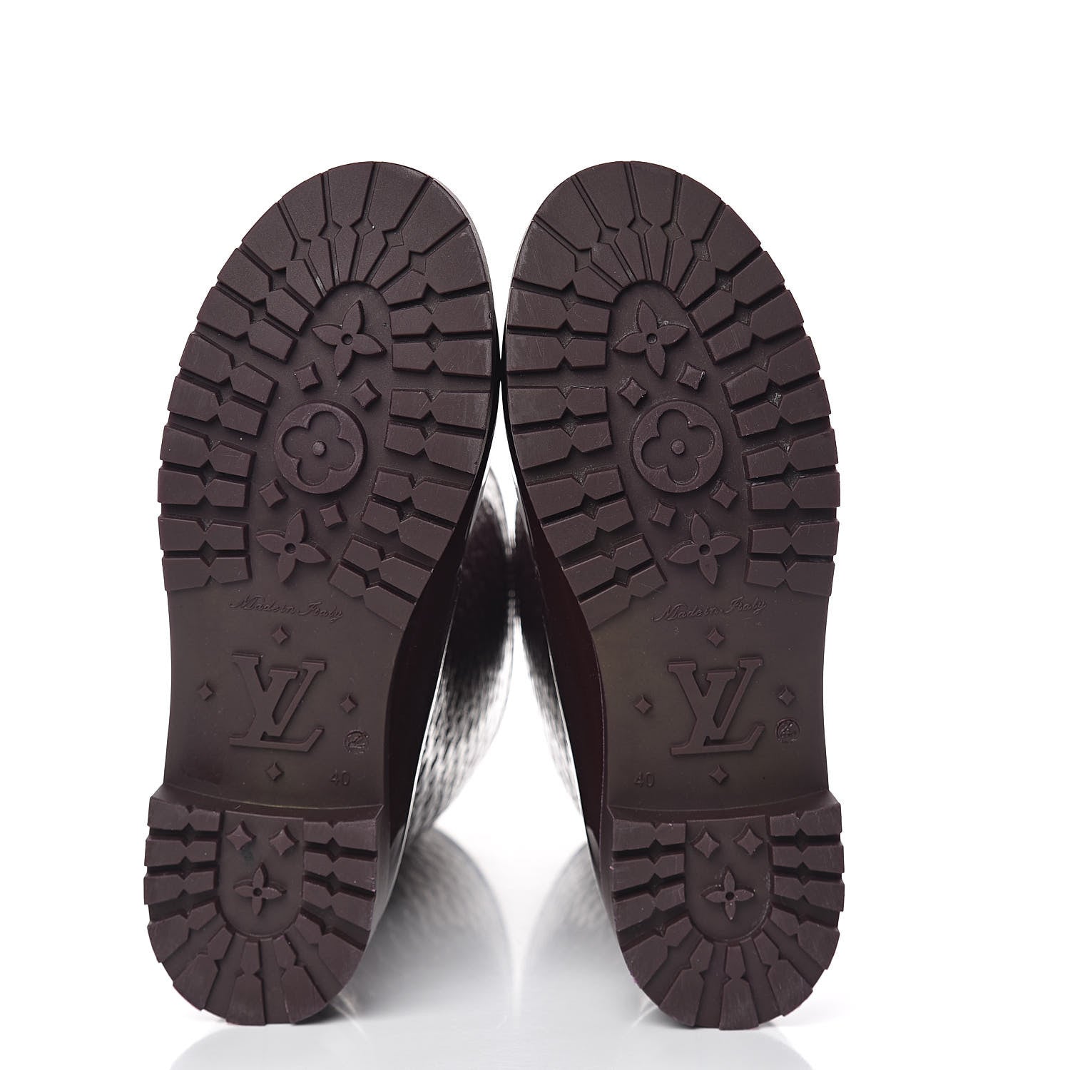 Louis Vuitton Rubber Embossed Monogram Splash Rain Boots 40 Brown 5 of 7