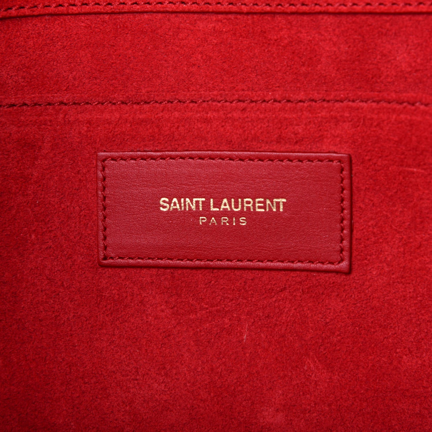 Saint Laurent Calfskin Classic Y Ligne Clutch Red 6 of 11