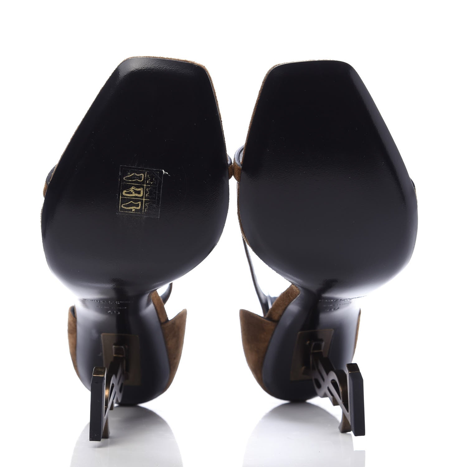 Saint Laurent Suede Calfskin Opyum 110 Sandals 40 Cachemere Gold 6 of 9