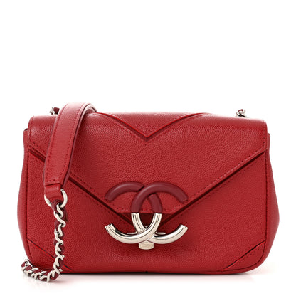 Chanel Caviar Macro Chevron Small Single Flap Red 1 of 11