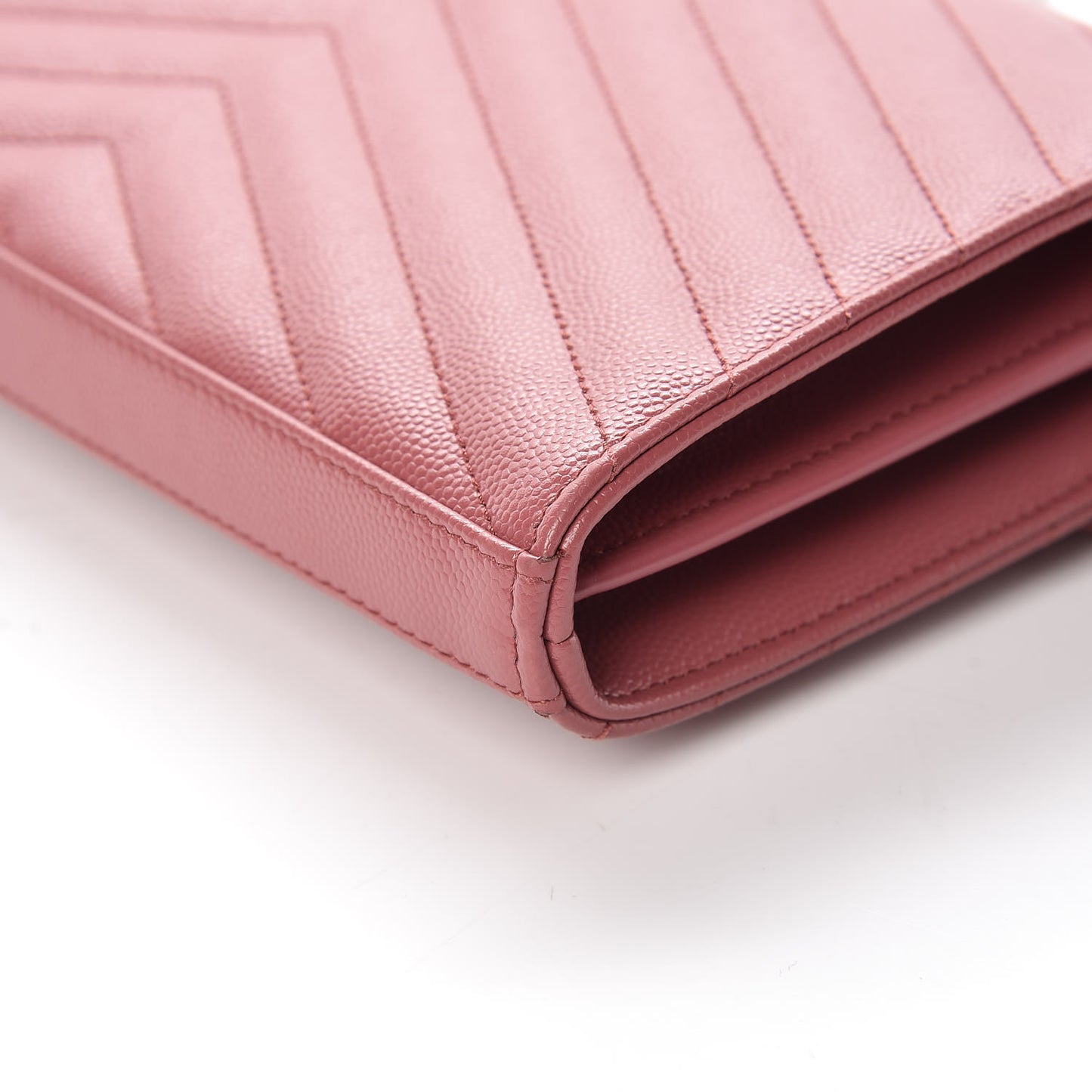 Grain De Poudre Matelasse Chevron Monogram Chain Wallet Mystic Rose