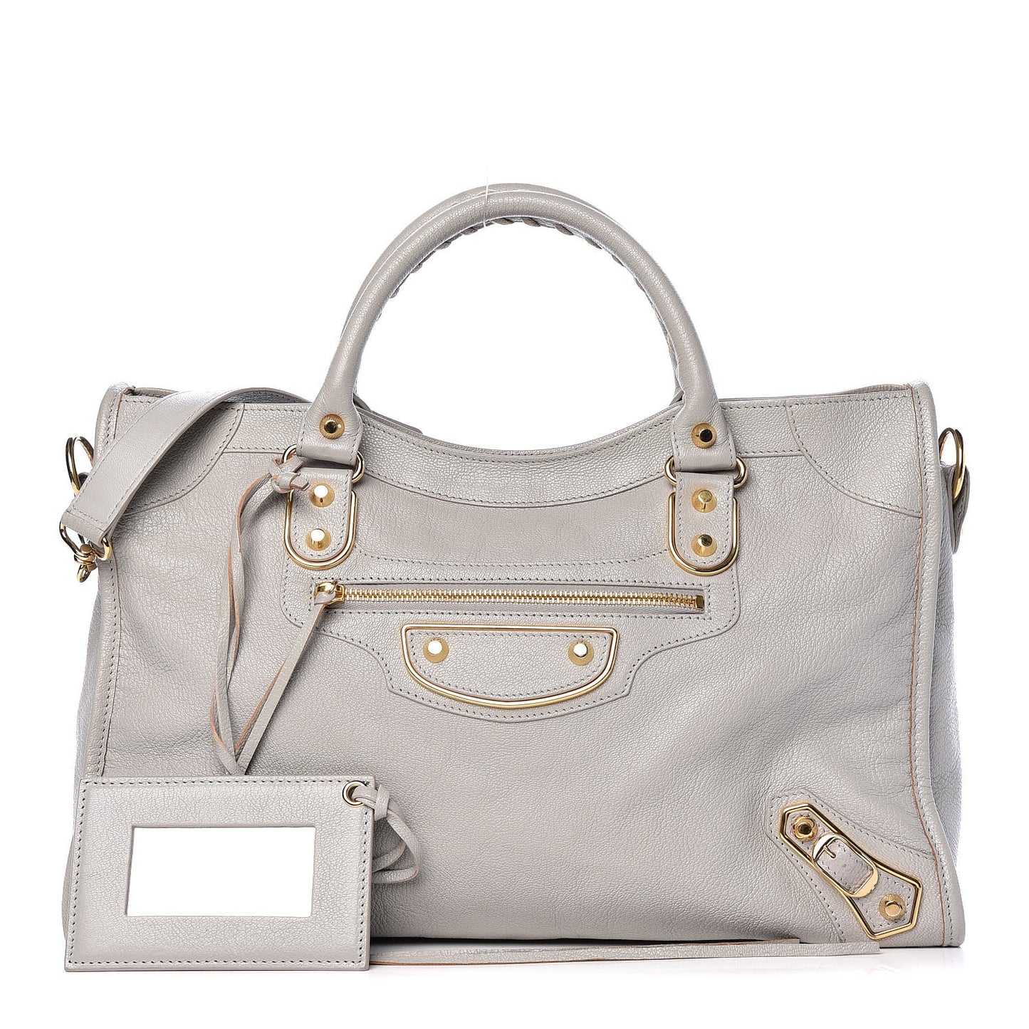 Chevre Gold Metallic Edge Hardware City Gris Glace