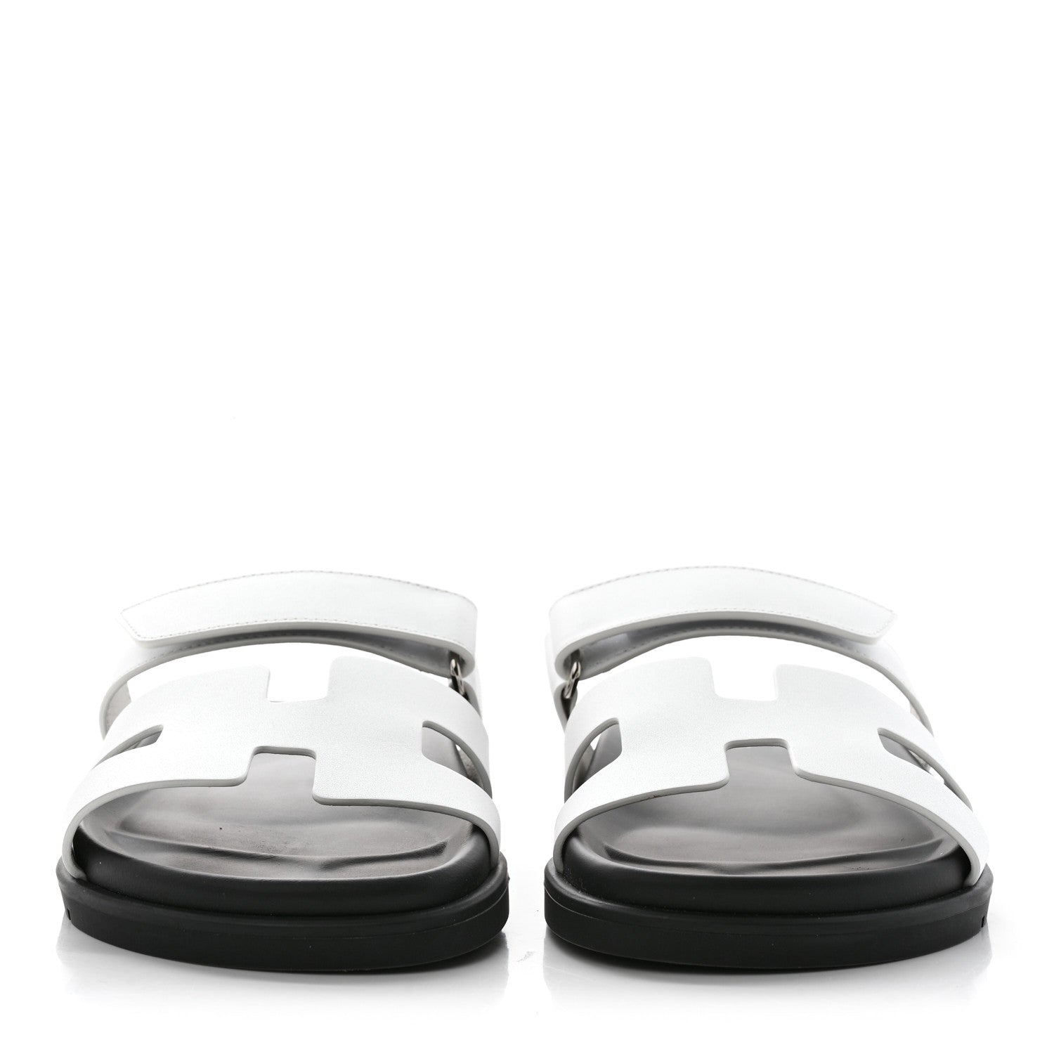 Hermes Calfskin Womens Chypre Sandals 37.5 White 2 of 10