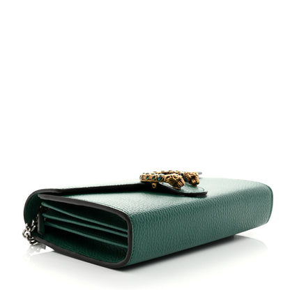Gucci Calfskin Mini Dionysus Chain Wallet Emerald 4 of 11