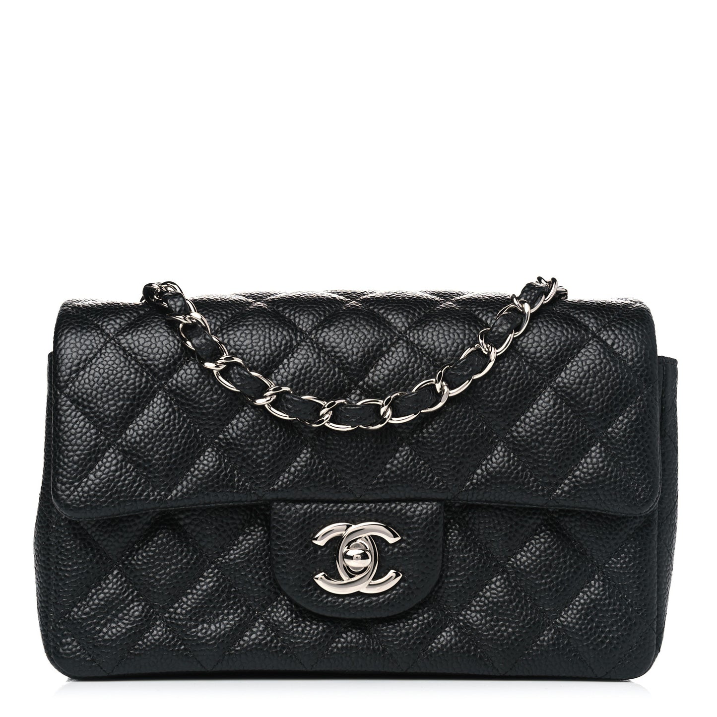 Caviar Quilted Mini Rectangular Flap Black