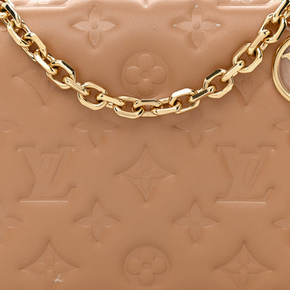 Louis Vuitton Lambskin Embossed Monogram Pochette Coussin Camel 7 of 10