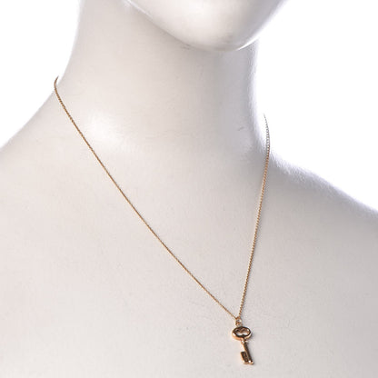 Tiffany 18K Rose Gold Mini Key Pendant Necklace 2 of 8
