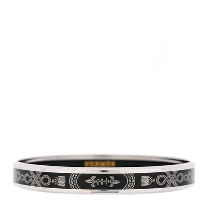 Hermes Enamel Printed Narrow Grand Apparat Bracelet Black 1 of 6