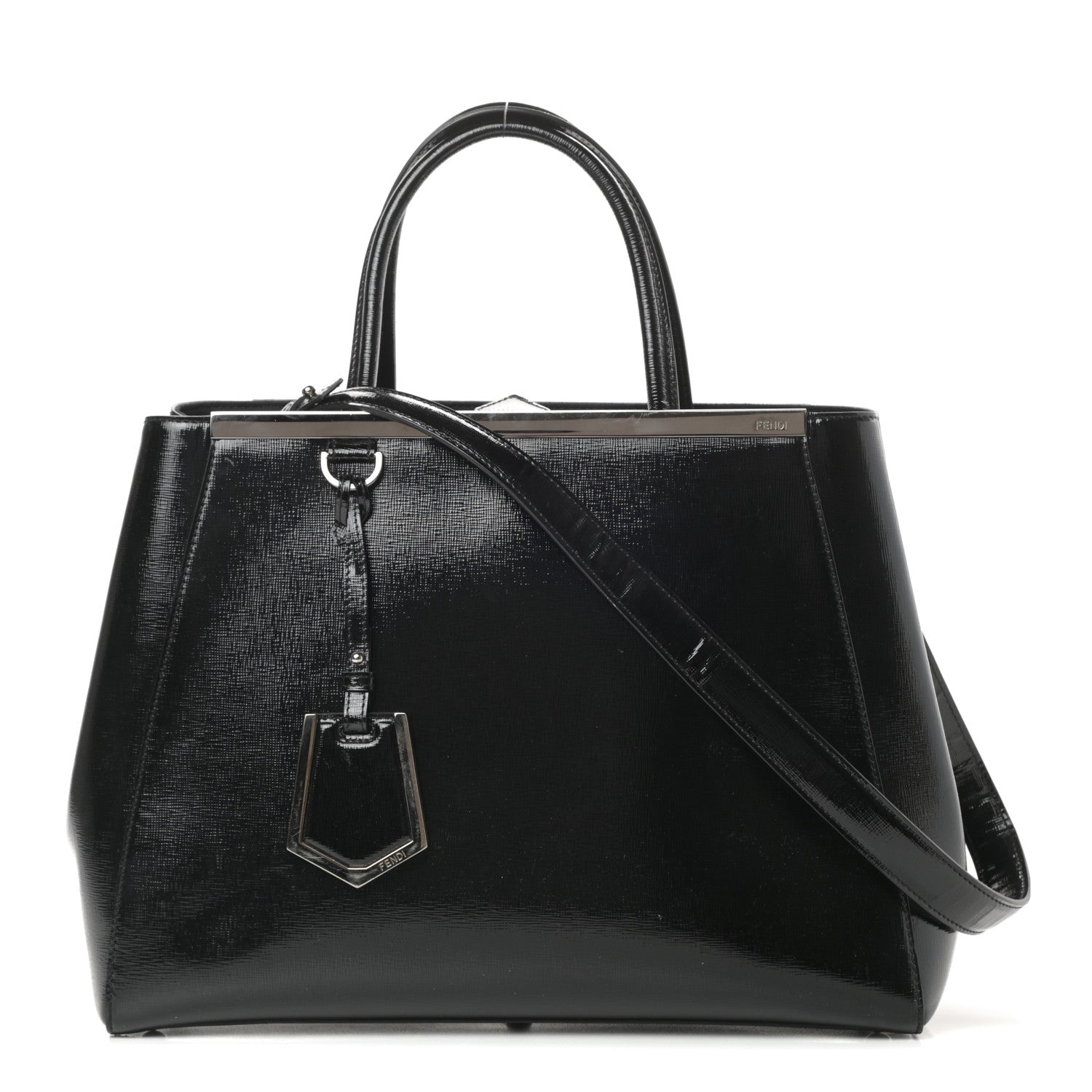 Fendi Patent Vitello Elite Regular 2Jours Tote Black 1 of 12
