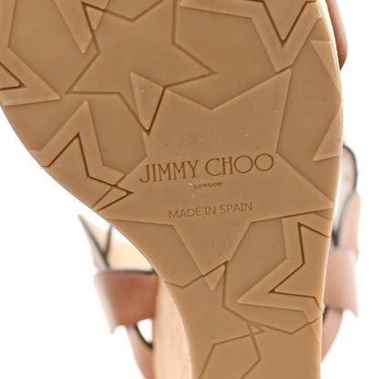 Jimmy Choo Vachetta Cork Aleili 100 Wedge Sandals 39.5 Brown 7 of 9