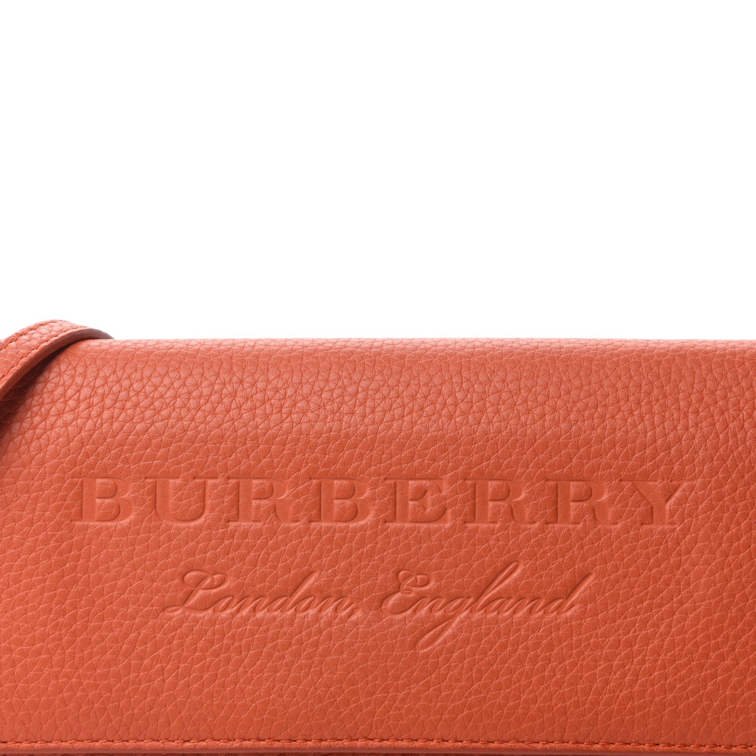 Burberry Calfskin Logo Embossed Chain Wallet Orange 11 of 11