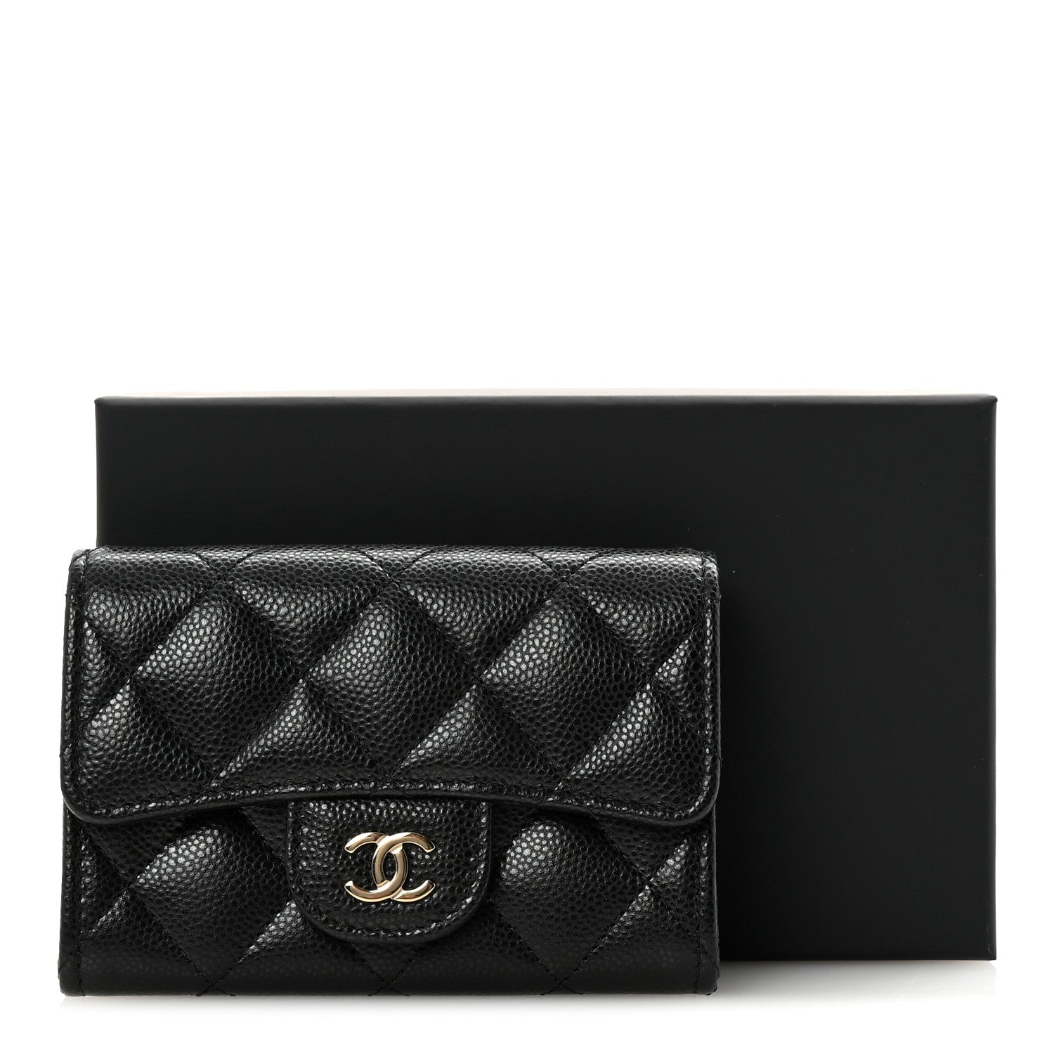Chanel Caviar Quilted Flap Card Holder Wallet Black 9 of 9