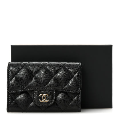 Chanel Caviar Quilted Flap Card Holder Wallet Black 9 of 9