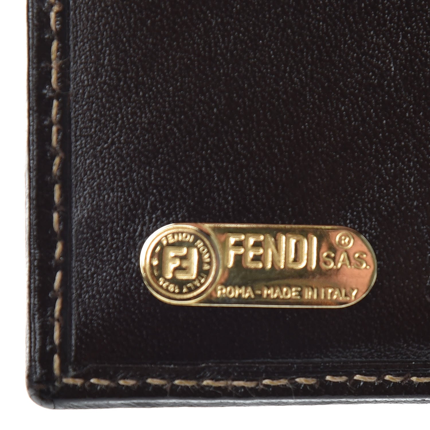 Fendi Zucca Calfskin Compact Wallet Tobacco 6 of 6