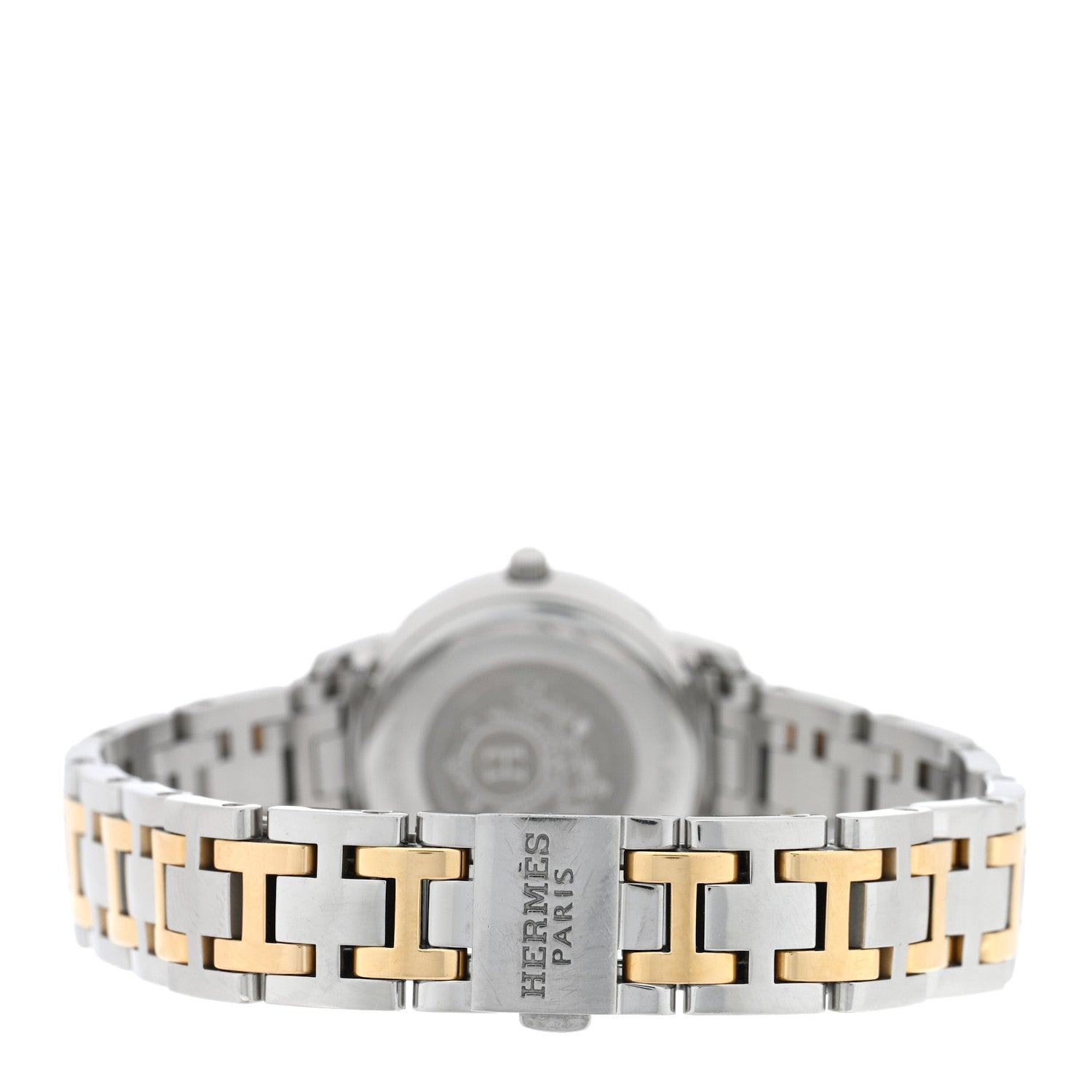 Hermes Stainless Steel Mother of Pearl 24mm Clipper Quartz Watch Gold 3 of 4