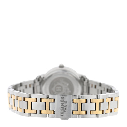 Hermes Stainless Steel Mother of Pearl 24mm Clipper Quartz Watch Gold 3 of 4